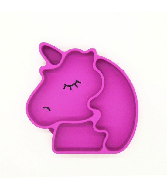Eazy Kids Silicon Suction Plate - Unicorn Pink